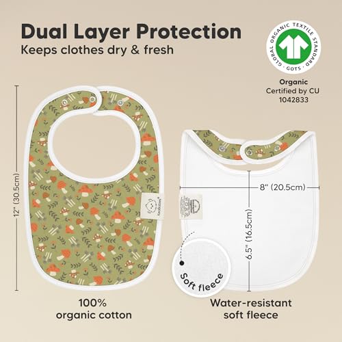 image for KeaBabies 8-Pack Organic Baby Bibs for Boys, Girls - Soft Cotton Drool