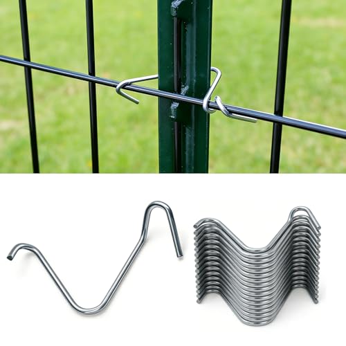 100PCS T-Post Wire Clips Galvanized Steel Fence Clips Fence Clips for t Post Time-Saving and Convenient Fence Wire Clips for Tightening Farm Ranch Garden Fence Wires (Tool Not Included)