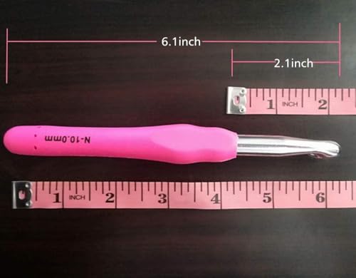 Image of Yarniss Large Ergonomic Crochet Hooks Set 6.5mm 7.0mm 8.0mm 9.0mm 10.0mm, Big Crochet Hooks for Chunky Yarn(5 Size) (Pack of 2)