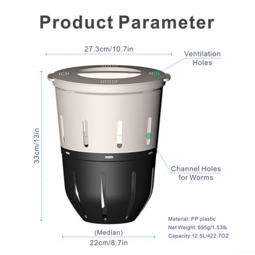 Compostador de gusanos eficiente para camas elevadas que crea humus de plástico resistente 7