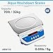 Adam Equipment-ABW 32-(70lb/32kg x 0.01lb/5g) Aqua Washdown Scales - Waterproof Scales, IP67, NSF Scale, Digital Bench Scale, Food Grade, Food Production, Industrial Scale, Professional Kitchen Scale