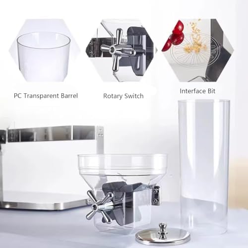 Miniatura 5 de Dispensador de cereales triple para encimera, contenedor de almacenamiento de alimentos secos de 10.5 L con base de acero inoxidable, organizador de