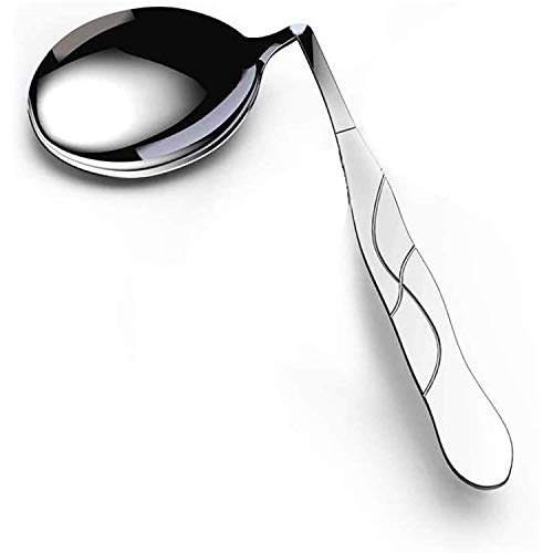 PINGJIA Utensilios Curvos Adaptables, Ayuda Alimentaria Adaptable De Acero Inoxidable, Cuchara En Ángulo Antivibración para Ancianos, Parkinson, Artritis Y Discapacitados Cover