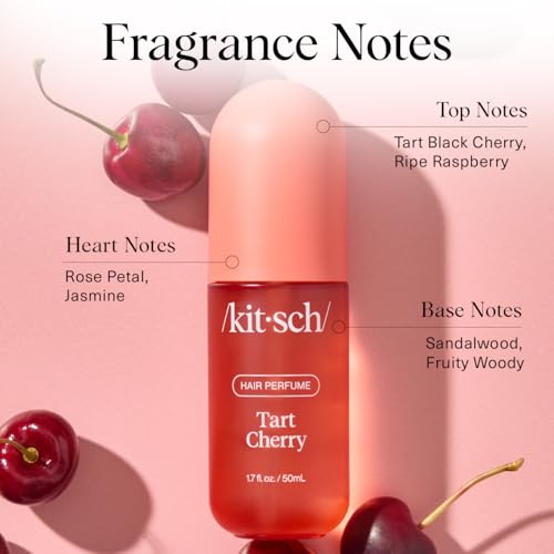 Image of Kitsch Hair Perfume for Women - Tart Cherry, 50mL | Clean, Deodorizing & Patented Odor-Eliminating Technology Hair Spray & Body Mist | Freshen Hair, Body & Pillows