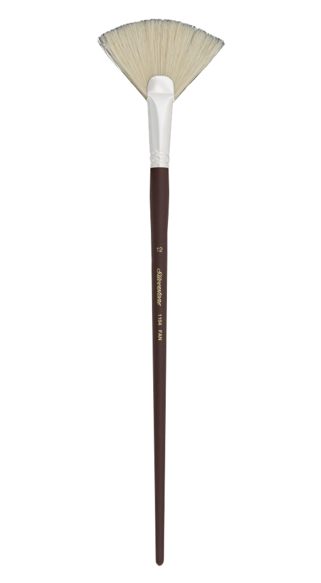 Silver Brush Silverstone Fan Long Handle Brush, Hog Bristle, Deep Maroon, Size 12