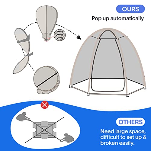 EighteenTek Bubble Tent Screen House Room Greenhouse Camping Tent Canopy Gazebos 4-6 Personen for Patios, Large Oversize Weather Pod Pop Up Zelt, Kälteschutz, Beige, 3 m x 3 m – Bild 4