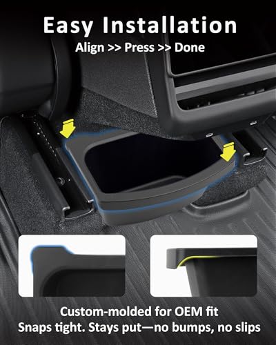 Image of for Tesla Model Y Juniper Refresh 2026 2025 Rear Center Console Trash Can Garbage Bin, 2nd Row Under Seat Storage Box Organizer Tesla Y Accessories, Perfect Fit, TPE