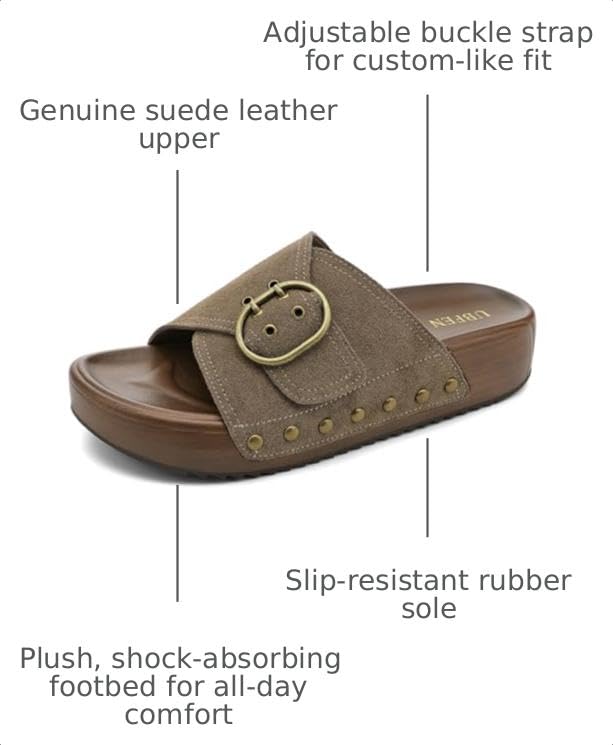 Image of UBFEN Womens Platform Slide Sandals