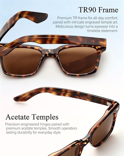 Image of Joopin Square Sunglasses Polarized UV Protection, Trendy Acetate Sun Glasses for Men Women Driving Beach