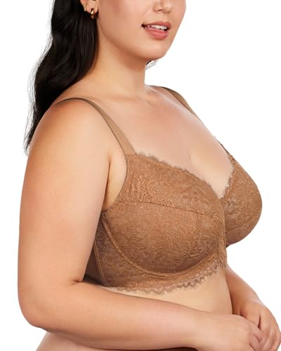 Image of HSIA Minimizer Bra for Women - Plus Size Full Coverage Lace Bra with Underwire, Non Padded