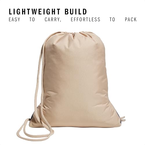 Image of adidas Alliance Sackpack - Drawstring Backpack for Sports, Small Gym, Magic Beige /Off White /2, One Size, Alliance Sackpack - Drawstring Backpack Small Bag for Men and Women