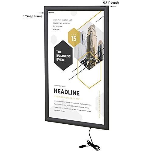 Cadre d'affiche LED 55,9 x 71,1 cm support de panneau publicitaire - 5