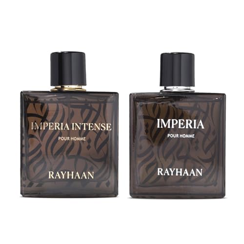 RAYHAAN 2-Piece Fragrance Bundle for Men, (3.4 Oz Imperia Eau De Parfum Spray + 3.4 Oz Imperia Intense Eau De Parfum Spray)