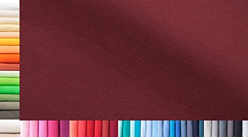 1buy3 Tissu de côtes Jersey XXL au mètre|Double : 75cm de Largeur|Simple : 150cm de Largeur|Couleur : 24 Bordeaux|0,25m de Longueur|96% Coton, 4%...