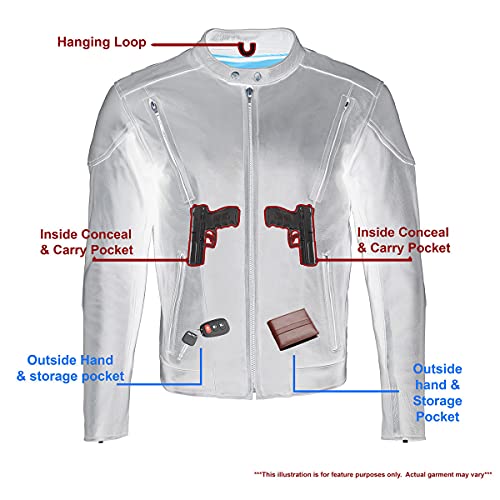 Milwaukee Leather ML1010 Men's Side Lace Vented Black Leather Scooter Jacket3