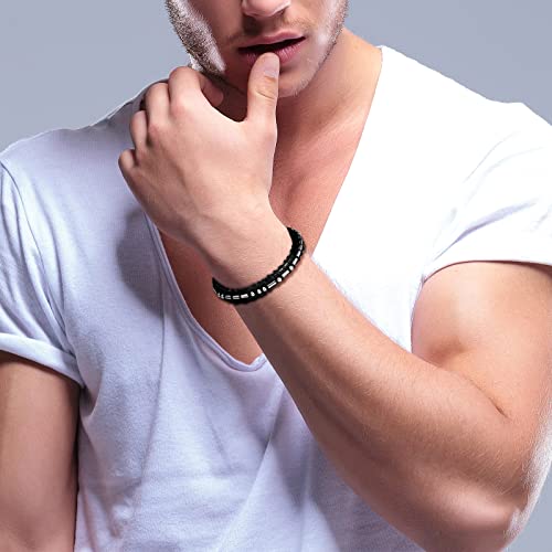 Rofusn 2Pcs Morse Code I Love You Leather Rope Cuff Bracelets For Men Women, His And Hers Leather Adjustable Couple Bracelets #TOP3