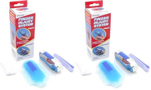 Image of Acu-Life Finger Treatment Kit | Pain Relief and Recovery | Hot and Cold | Includes Finger Split and Gel Pack, Various, 4 Piece Set (Pack of 2)