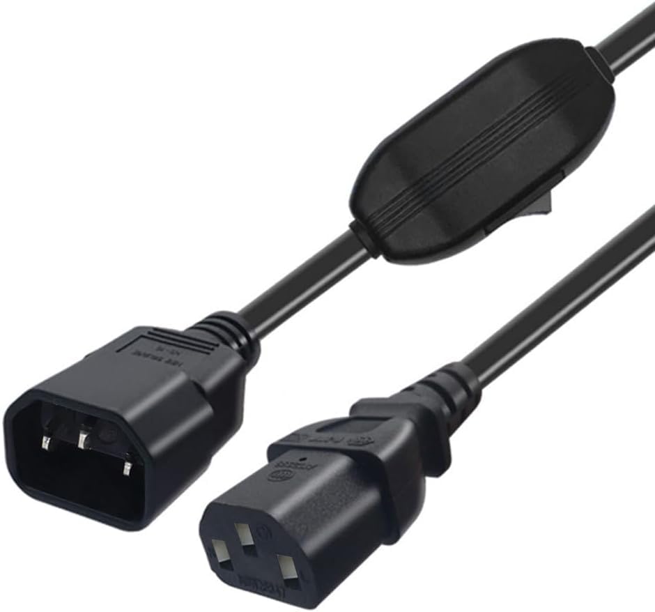Câble Alimentation IEC C14 Vers C13 Avec Interrupteur - 30cm - Pour UPS, PDU, Appareils Électroniques