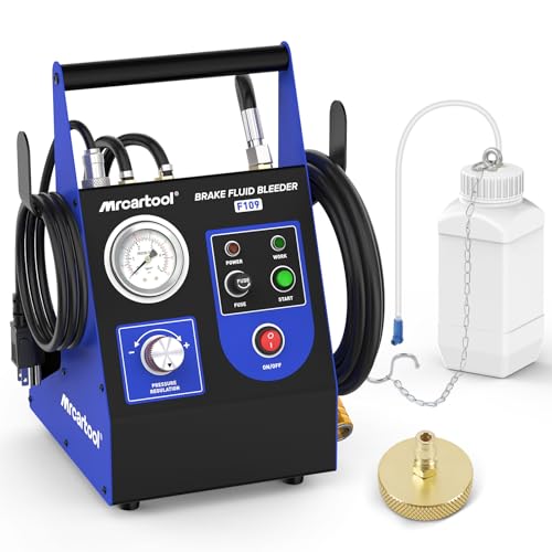 PLAYOCCAR Bremsenentlüftungsgerät Elektrisch,220V KFZ Pulsierendes Automatisch Bremsenentlüftungsgerät Maschine mit 1 Abfallölbehälter und 1 Adapterstutzen, Druck 0,5-2,5 bar