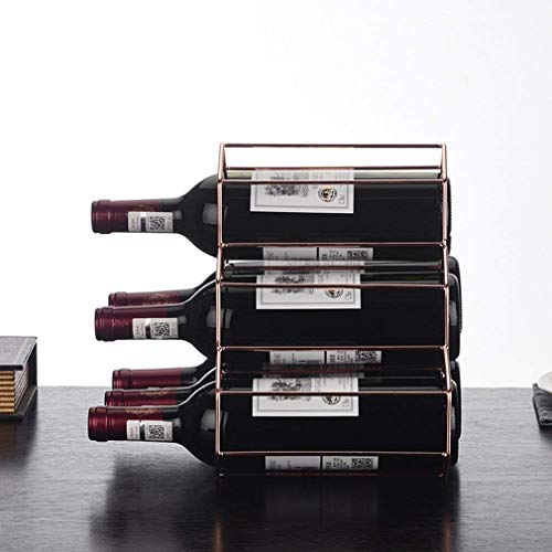 Soporte para 6 botellas de vino metálico portátil miniatura 4