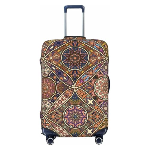 Elastic Travel Luggage Cover Printed Vintage Indian Print Double-Sided Suitcase Protector Bag,Dust-Proof Anti-Scratch Washable Suitcase Sleeve For Kid Adult,X-Large