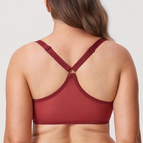 Image of DELIMIRA Women's Front Closure Racerback Bras | Plus Size, Full Coverage, Lace, Underwire, No Padding Unlined