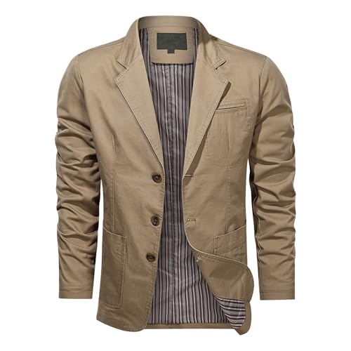 Men's Herringbone Slim Fit Sport Coats Button Daily Business Suit Jacket Casual Twill Blazer