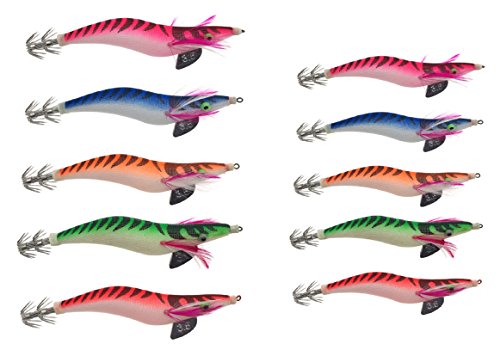 10x Glow in Dark Luminous Squid Jigs 2.5#5pcs 3.0#5pcs