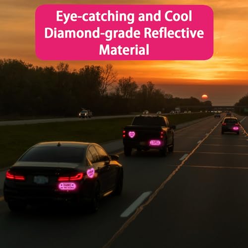 Image of 2pcs New Driver Car Decal, Thanks for Your Patience Student Magnet Driver Sign Student Driver Pink Sticker for New Student Drivers (Student Driver)
