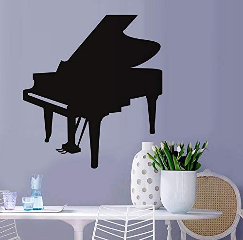 Zxfcczxf & Quot; Wohnzimmer Wanddekoration Musikinstrumente Klavier Schwarz Wandbild Silhouette Wandaufkleber PVC Wasserdichte Inneneinrichtung Abnehmbar 58 * 64Cm