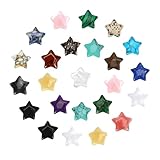 24 Stück Glücksbringer Stern Aus Stein Edelsteine Glückssteine Kristalle Heilsteine Mutstein Valentinstag Stern Stein Liebe Amethyst Rosenquarz Geschenke für Meditation Chakra Reiki Energieausgleich