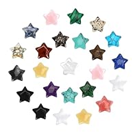 24 Stück Glücksbringer Stern Aus Stein Edelsteine Glückssteine Kristalle Heilsteine Mutstein Valentinstag Stern Stein Liebe Amethyst Rosenquarz Geschenke für Meditation Chakra Reiki Energieausgleich