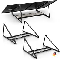 SolarXon Solarmodul Halterung schwarz, für 2 Module, 0% MwSt, Alu, 118 cm, 0-90° Winkel, Balkonkraftwerk Halterung, Solarpanel Halterung für Flachdach, Garage, freistehend