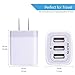 USB Plug-in Wall Charger, Charging Block, 3Pack Ailkin 3.1A Fast Charge 3-Port Power Adapter Cube Box Brick Base Compatible with iPhone, iPad, LG, Honor, Samsung, Kindle Fire, Blue, all USB Brick Base