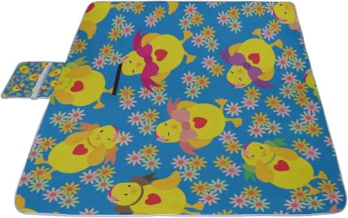 レジャーシート きれいなひよこ ピクニック 折りたたみ 撥水 アウトドア クッション マット コンパクト 花見 運動会 キャンプ 遠足 花火大会 ヨガ 座布団 厚手 大判 145x150cm 持ち運び便利