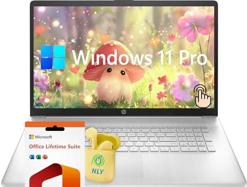 HP Touchscreen Laptop, 15.6” Business & Student Laptop Computer, Intel Core i5, Windows 11 Pro Laptop with Microsoft Office Lifetime License, NLY Earphones, Silver (Intel Core i5, 40GB RAM | 1TB SSD)