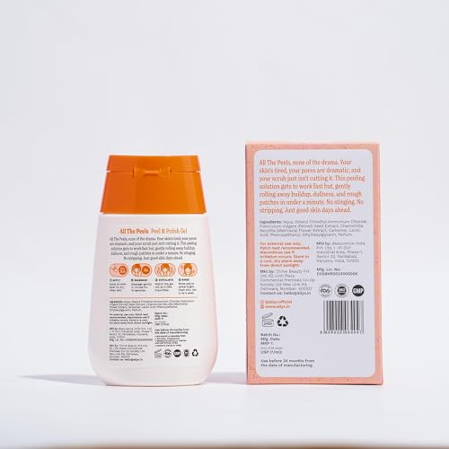 Image of Allyv All The Peels Peel & Polish Gel with Lactic Acid, Fennel & Chamomile - Exfoliating, De-Tan & Brightening Face Gel, Removes Dead Skin, Clarifying & Soothing - 100 ml