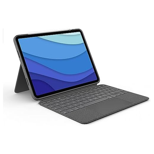 Logitech Combo Touch iPad Pro 12,9 polegadas (5ª, 6ª geração - 2021, 2022) - Teclado retroiluminado destacável com suporte, trackpad, conector inteligente - Cinza EUA Layout