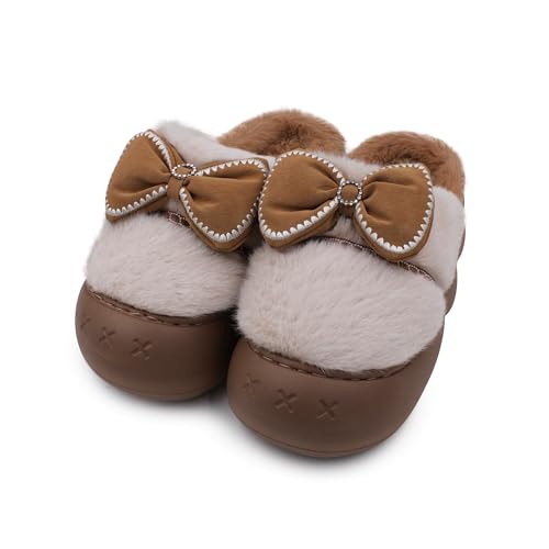 Image of VRITRAZ Women's Comfort Slip On Closed Toe Warm Winter House Clog Indoor Slipper with Cute Print and Degins