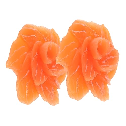HONMEET 2Pcs Lifelike Salmon Model Realistic Fake Salmon Slices for Home Decor Photography Props Desktop Ornaments Kitchen Display Attractive Artificial Food Decoration