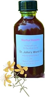 St. John's Wort (Hypericum Perforatum) Infused Oil Extract (Macerated Oil), Herbal Body Oil, Massage Oil, Dry, Cracked Skin, Natural Moisturizer, Small Batch, Organic, Handcrafted, Superior Quality 2oz