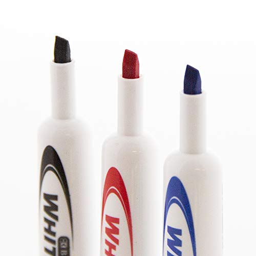 Bazic Dry-Erase Board Marker Kit, Magnetic Eraser, Markers (Red, Black, Blue), Whiteboard Cleaner - 1207 #TOP6