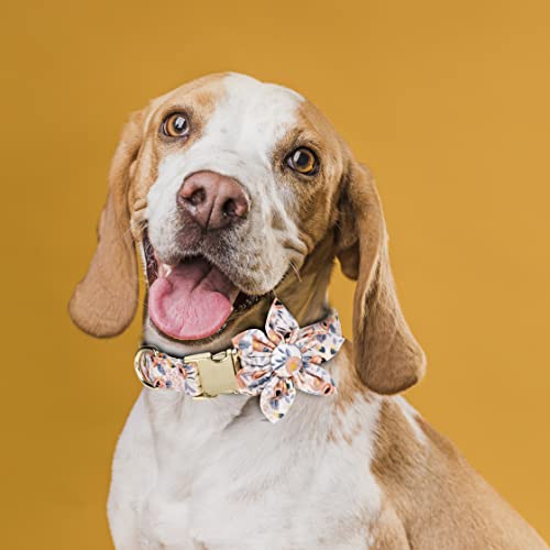 2023 Dog Collar Heavy Duty Metal Buckle Floral Puppy Collar Soft Cotton Durable Adjustable Safety For Boy/Girl Pet Gifts Pink-Xs #TOP1