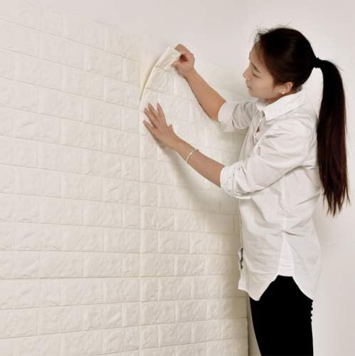 Miniatura 7 de Bookishbunny Papel tapiz de espuma de piedra 3D para techo, azulejos autoadhesivos para pared del hogar, panel grande, 27 x 30 pulgadas, 0.236 in de
