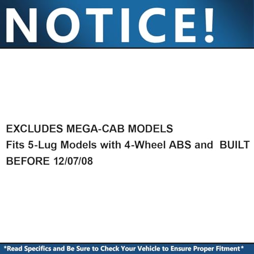 Image of Detroit Axle - 2 Front Wheel Bearing Hubs for 2006 2007 2008 2009 Dodge Ram 1500 Wheel Bearing and Hubs Assembly 5 Lugs Pair Hubs Replacement