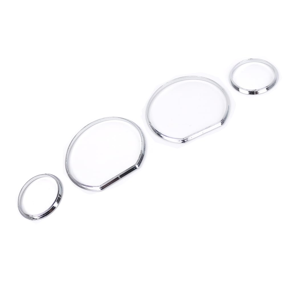Riloer Tachometer-Zifferblattringe, verchromter Tachometer-Zierring, 4-teilige Instrumenten-Tachometerringe, Blenden kompatibel mit BMW E36 3er-Reihe 1990–2000 (mit VDO-Tachometern)