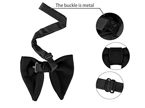 Allegra K Solid Pre-Tied Bow Ties For Women Men Formal Party Prom Bowties Velvet One Size Black #TOP2