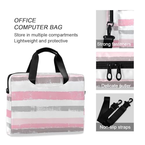 Maletín portátil para laptop 15.6 pulg rosa y gris miniatura 6