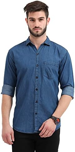Miraan Men's Cotton Regular Fit Casual Denim Shirt (SIGDENIMM)