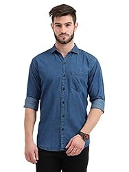 Miraan Men’s Long Sleeve Casual Denim Shirt